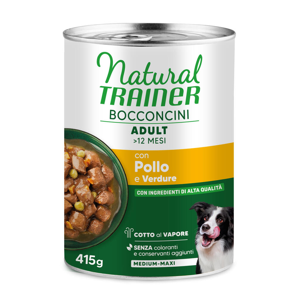 Sparpaket Natural Trainer Bocconcini Adult Medium & Maxi Chunks 2 x 415 g - Huhn von Trainer Natural Dog