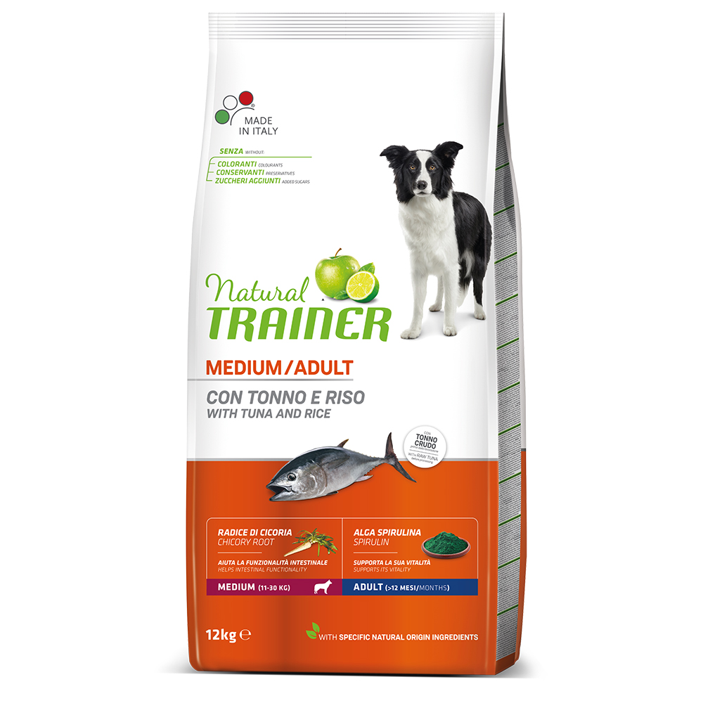 Natural Trainer Medium Adult mit Thunfisch und Reis - Sparpaket: 2 x 12 kg von Trainer Natural Dog