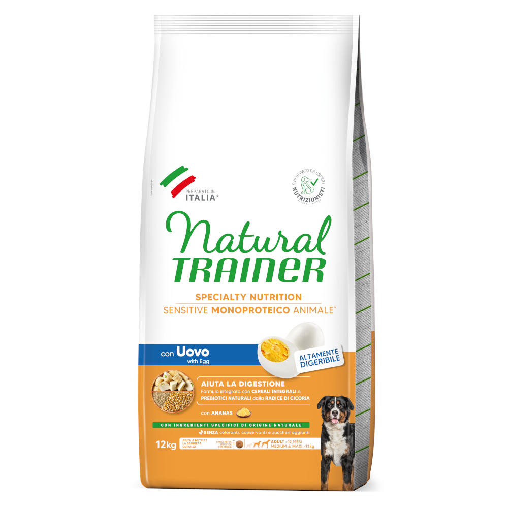 2 x 7 kg / 12 kg Natural Trainer Sensitive zum Sonderpreis! - Adult Medium & Maxi mit Ei (2 x 12 kg) von Natural Trainer