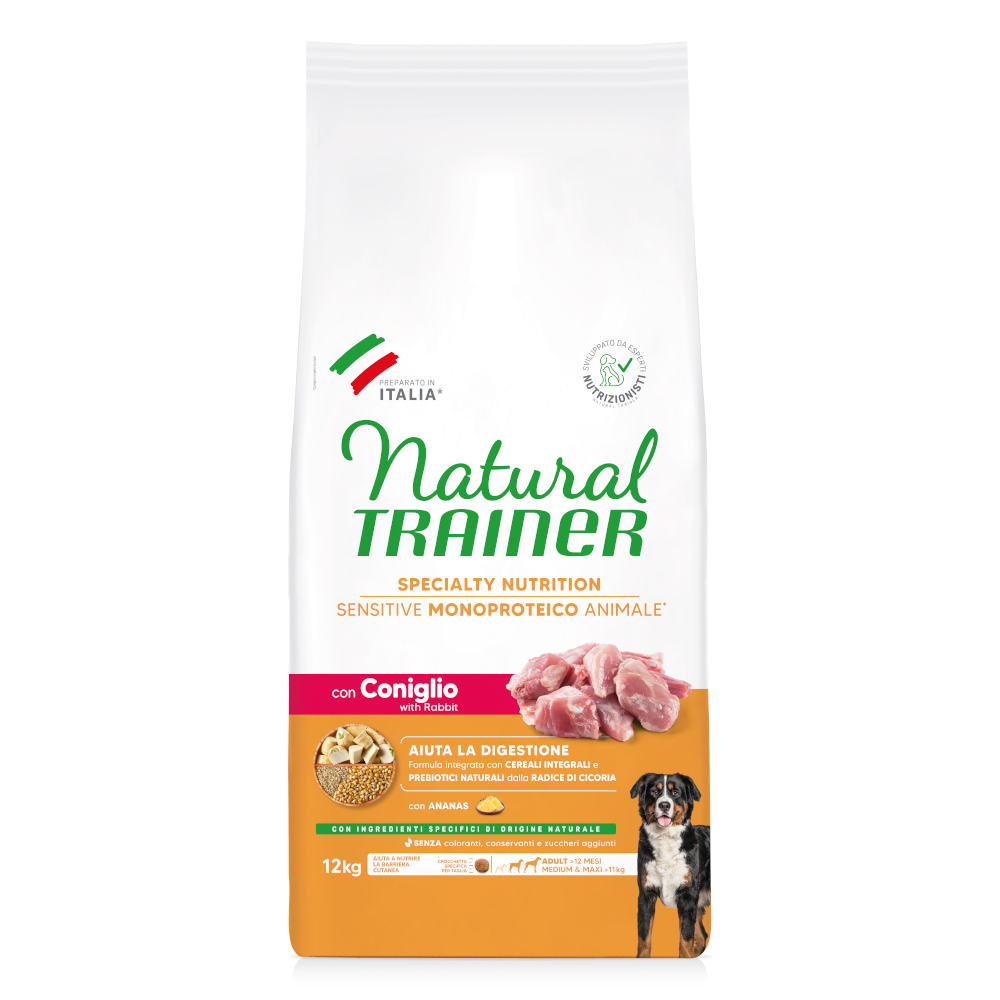 2 x 7 kg / 12 kg Natural Trainer Sensitive zum Sonderpreis! - Adult Medium & Maxi mit Kaninchen (2 x 12 kg) von Natural Trainer