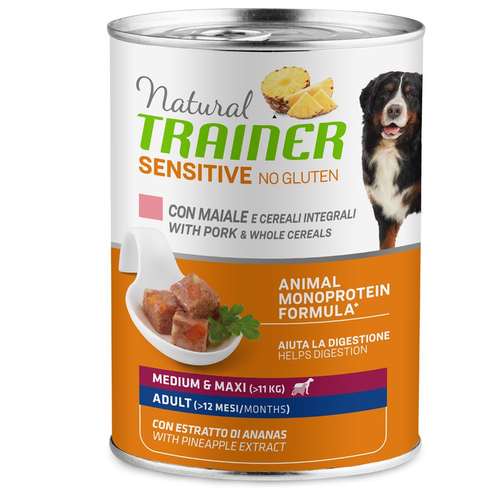 Natural Trainer Sensitive No Gluten Adult  - 12 x 400 g Schwein & Vollkorngetreide von Trainer Natural Sensitive