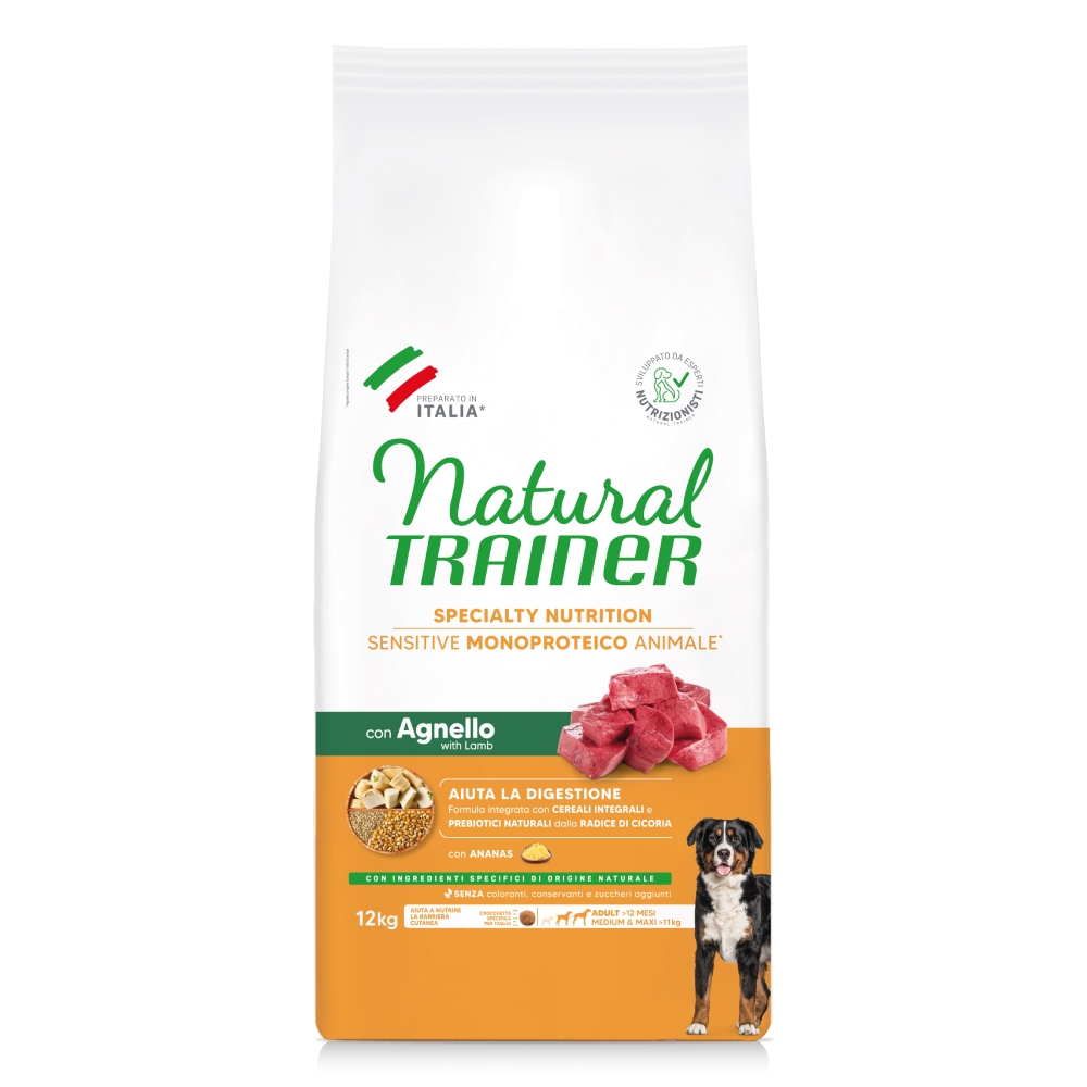 Natural Trainer Sensitive No Gluten Adult Medium/Maxi mit Lamm - 2 x 12 kg von Trainer Natural Sensitive