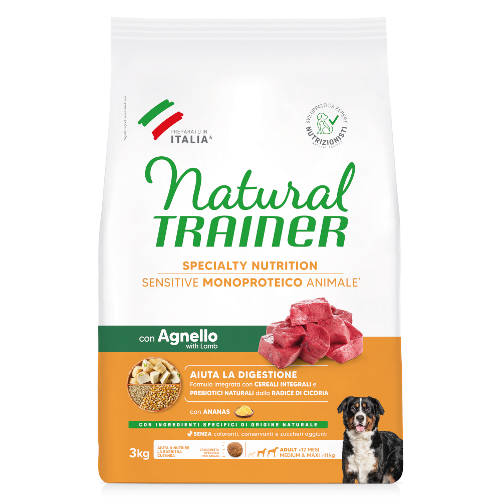 Natural Trainer Sensitive Adult Medium & Maxi mit Lamm - Sparpaket: 2 x 3 kg von Trainer Natural Sensitive