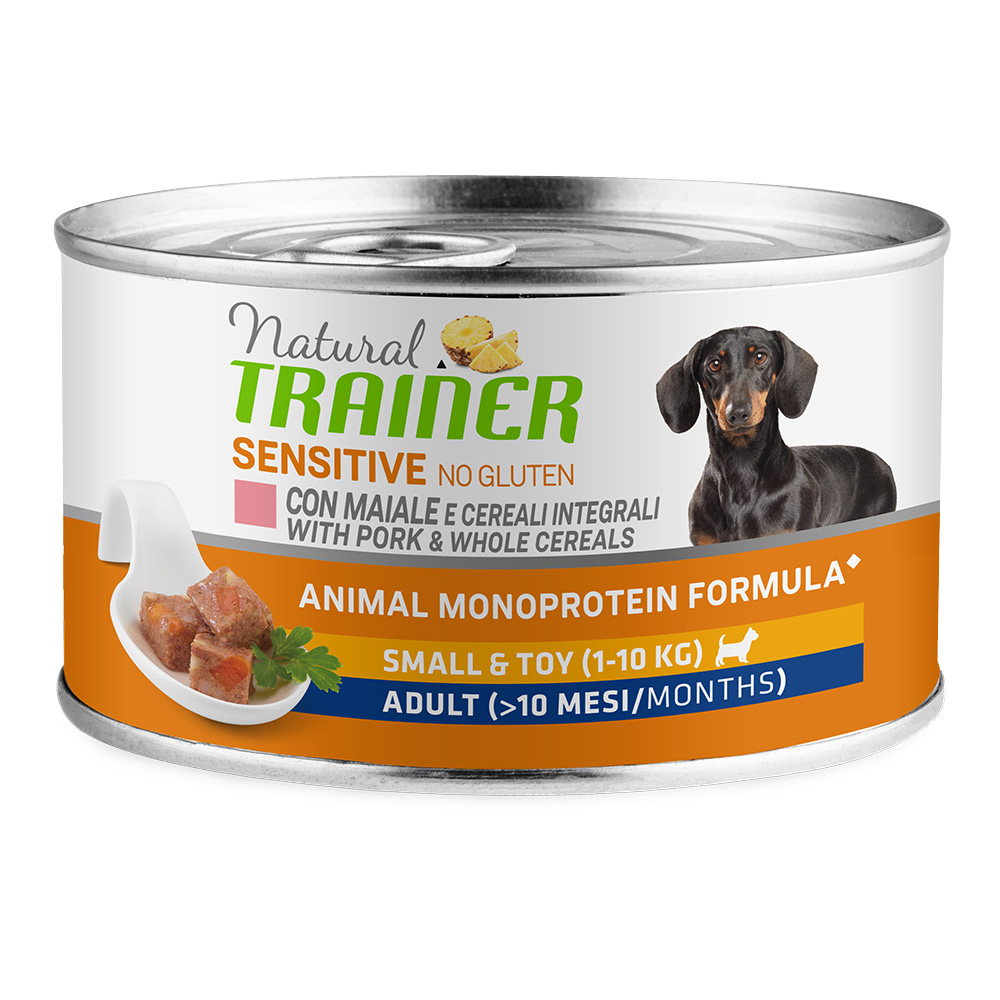 Natural Trainer Sensitive No Gluten Small & Toy Adult - Sparpaket: 24 x 150 g Schweinefleisch von Trainer Natural Sensitive