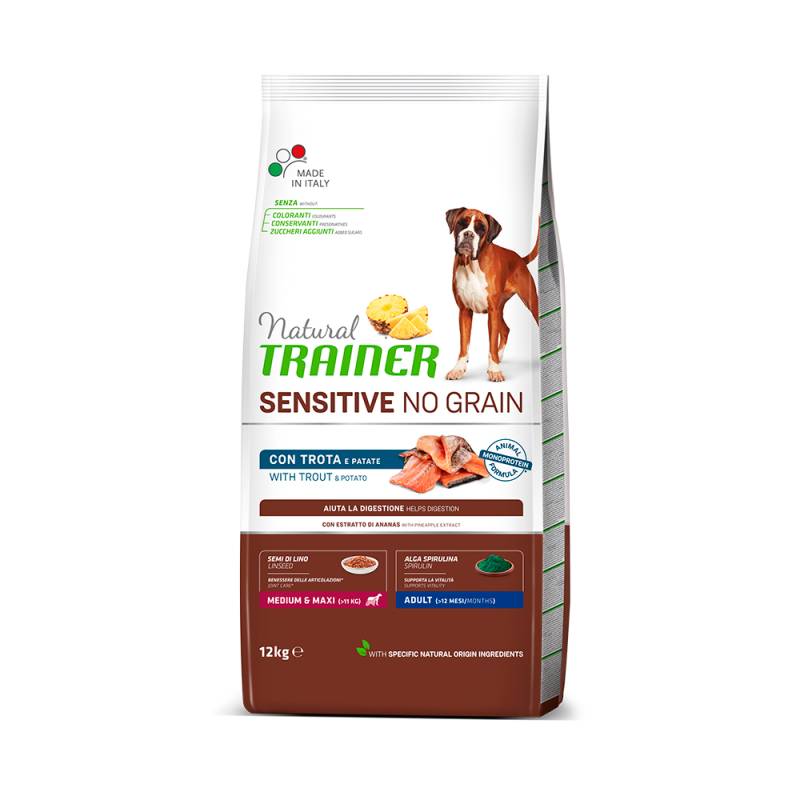 Natural Trainer Sensitive No Grain Adult Med/Maxi mit Forelle & Kartoffeln - 12 kg von Trainer Natural Sensitive