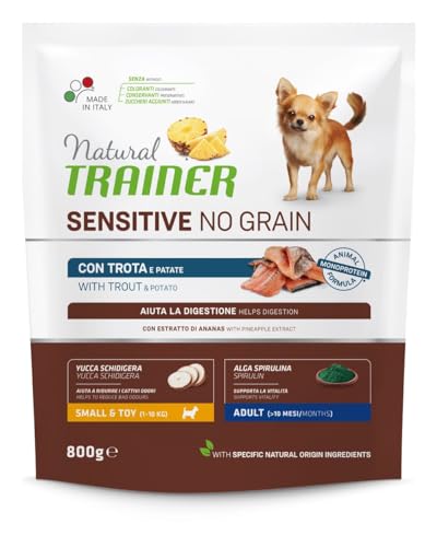 Natural Trainer Sensitive No Grain Small & Toy Adult mit Forelle und Kartoffeln Kroketten für kleine Hunde 800 g Natural Trainer Sensitive No Grain Small & Toy Adult mit Forelle und Kartoffeln Kroketten für kleine Hunde 800 g von trainer