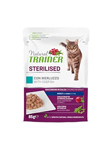 Natural Trainer Sterilised Beutel mit Kabeljau für Katzen, 85 g Natural Trainer Sterilised Beutel mit Kabeljau für Katzen, 85 g von Trainer Natural