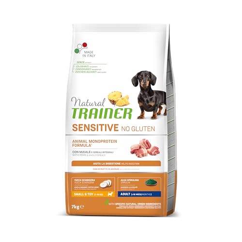Natural Trainer Sensitive No Gluten Hundefutter für Erwachsene Hunde Small & Toy mit Schwein - 7 kg von Trainer Natural
