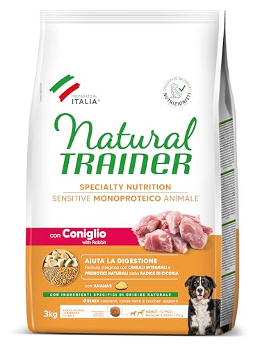 Natural Trainer Sensitive No Gluten, mittelgroße und große Erwachsene Hunde, Kaninchen und Vollkorngetreide, 3 kg Natural Trainer Sensitive No Gluten, mittelgroße und große Erwachsene Hunde, Kaninchen und Vollkorngetreide, 3 kg von Trainer