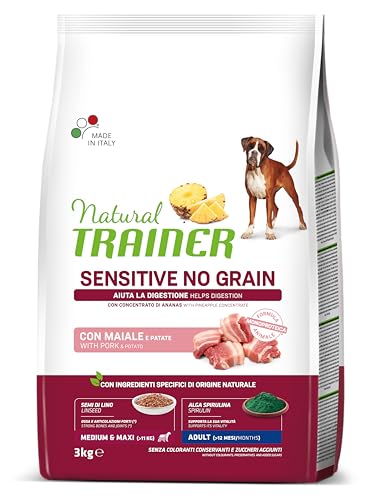 Natural Trainer Sensitive No Grain Hundefutter für Erwachsene Hunde, Medium&Maxi mit Schwein und Kartoffeln – 3 kg Natural Trainer Sensitive No Grain Hundefutter für Erwachsene Hunde, Medium&Maxi mit Schwein und Kartoffeln – 3 kg von Trainer