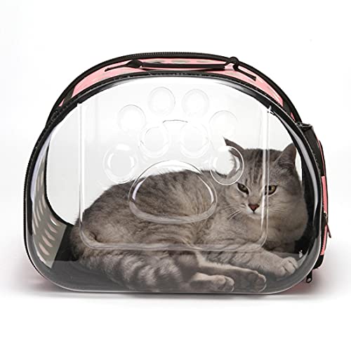 Haustier-Tragetasche, tragbare Katzentragetasche, von Fluggesellschaften zugelassene Haustier-Reisetasche, faltbare Transporttasche für Hunde und Katzen, 41,9 x 35,1 x 25,9 cm (Pink) von Transplant