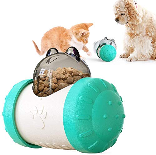 Hundespielzeug Leckerli-Ball, interaktives Spielzeug für Hunde und Katzen, schütteln Leckagen, Futterbehälter, langsames Füttern, Puzzle-Spielzeug, Leckerli-Spender und interaktives Hundes (blau) von Transplant
