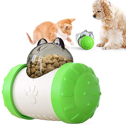 Interaktives Hundespielzeug-Ball, Leckerli-Ball, für Hunde und Katzen, schütteln Leckagen, Futterbehälter, langsames Füttern, Puzzle-Spielzeug, Leckerli-Spender und interaktives Hundespielzeug(grün) von Transplant