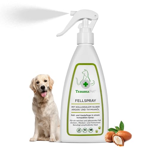 TraumaPet Fellspray – Natürliches Zeckenspray für Hund & Katze mit Arganöl & Thymianöl – Zeckenmittel für Hunde & Katzen – Zeckenschutz Spray für empfindliche Haut – 200ml von TraumaPet