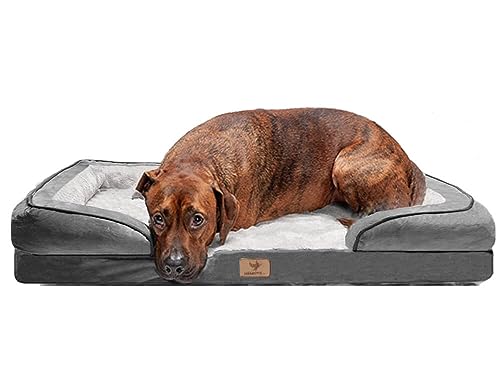 Traumreiter orthopädisches Hundebett für große Hunde, Grau, ca. 135x100 cm (Innenmaß ca. 113x78 cm) Hundekörbchen Hundekorb Hundekissen Hundesofa Hunde Bettchen Hundebetten für mittlere Hunde Traumreiter orthopädisches Hundebett für große Hunde, Grau, ca. 135x100 cm (Innenmaß ca. 113x78 cm) Hundekörbchen Hundekorb Hundekissen Hundesofa Hunde Bettchen Hundebetten für mittlere Hunde von Traumreiter