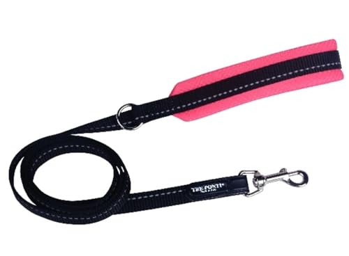 Bequeme Leine mit gepolstertem neonfarbenem Griff, Rosa von Treponti