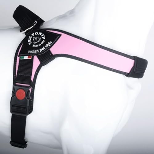 TRE Ponti Geschirr Brio rosa schwarzer Rand 60-75 cm bis ca 10-20 kg von Tre Ponti