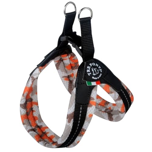 Tre Ponti Geschirr Easy Fit Soft Mesh mit Click Verschluss, Farbe:Camouflage orange, Größe:Gr 4. / 49-52 cm/bis 14kg von Tre Ponti