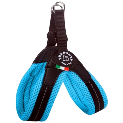 Tre Ponti Geschirr Easy Fit Soft Mesh mit Click Verschluss, Farbe:hellblau, Größe:Gr 1. / 24-29cm / bis 3kg von Tre Ponti