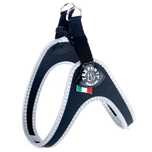 Tre Ponti Geschirr für Hunde / Farbe Schwarz / Gr.1 bis ca. 3kg Brustumfang 25-29cm von Tre Ponti