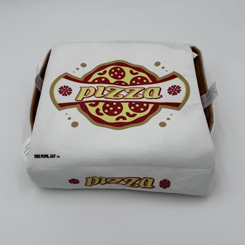 Tre Pups Deluxe Plüsch-Pizza-Box, Hundespielzeug, mit 8 quietschenden Scheiben, 25,4 cm Tre Pups Deluxe Plüsch-Pizza-Box, Hundespielzeug, mit 8 quietschenden Scheiben, 25,4 cm von Tre Pups
