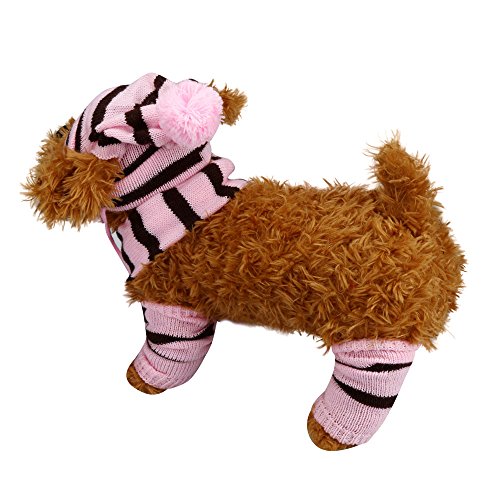 Treadyouth Hunde Dreiecks Halstuch Wärmere Kleidung Hundegel 6Pc / Set Hundehut Schal andere Halstuch Hund Weihnachten (Pink #3, M) von Treadyouth