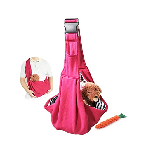 Treer Hundetragetasche, Hundetasche für Kleine Hunde 7kg Tragetasche Hund Verstellbaren Schultergurt Hundetragetuch Passend für Ausflüge und Aktivitäten im Freien (Einheitsgröße,Rose) von Treer