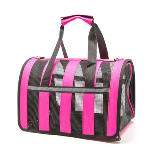Treer Transporttasche für Haustiere, Transportbox für Hunde & Katzen, Faltbar Haustiertransportbox Einfache Leichte Reise Tragetasche Für Reisen im Flugzeug, Auto oder Zug (48x28x26CM,Dunkelrosa) Treer Transporttasche für Haustiere, Transportbox für Hunde & Katzen, Faltbar Haustiertransportbox Einfache Leichte Reise Tragetasche Für Reisen im Flugzeug, Auto oder Zug (48x28x26CM,Dunkelrosa) von Treer