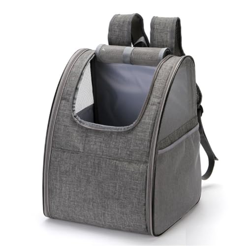 Treer Transporttasche für Haustiere, Transportbox für Hunde & Katzen, Faltbar Haustiertransportbox Leichte Reise Tragetasche Für Reisen im Flugzeug, Auto oder Zug (34 * 42 * 28cm,grau) von Treer