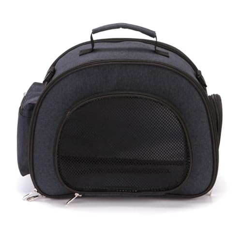 Treer Transporttasche für Haustiere, Transportbox für Hunde & Katzen, Faltbar Haustiertransportbox Leichte Reise Tragetasche Für Reisen im Flugzeug, Auto oder Zug (40 * 30 * 26cm,Schwarz) von Treer