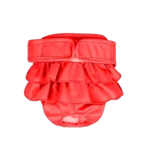 Treer Waschbare Hundewindeln Weiblich Wiederverwendbare Hundewindeln für Hündinnen, S-XXL Saugfähige Höschen Festen Sitz für Hunde Periode/Inkontinenz und Lange Reisen (XL,Rot) von Treer