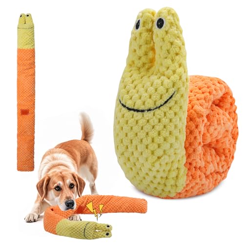 Treetopone Schnüffelspielzeug Hund,Intelligenzspielzeug Schnüffelteppich Hundespielzeug Intelligenz für Hunde,Gelb Schneckenform Interaktives Plüschspielzeug Hunde Geburtstag Geschenk von Treetopone