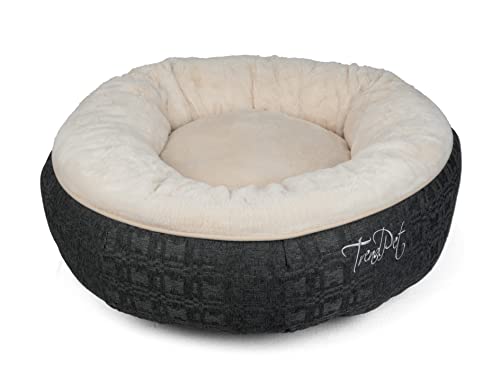 TrendPet Lunabed - Das runde Kuschelbett für Hunde und Katzen (M, Beige) von TrendPet