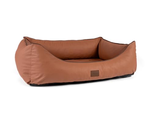 TrendPet Runa, Orthopädisches Kunstlederbett für Hunde, modisch in Kupfer und Grau (Kupfer, 100x75x30 cm) von TrendPet