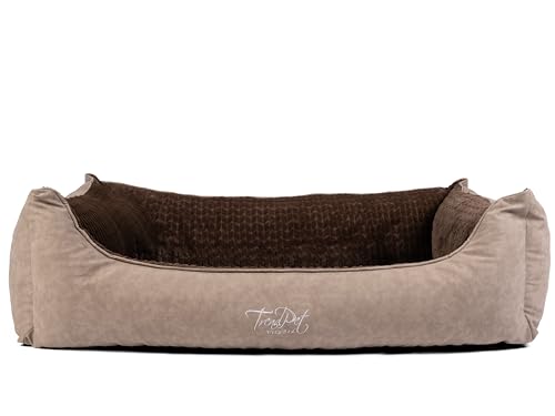 TrendPet VitaBed Style - Orthopädisches Hundebett, außen Kunstleder innen flauschig (Braun, 140x115cm) von TrendPet