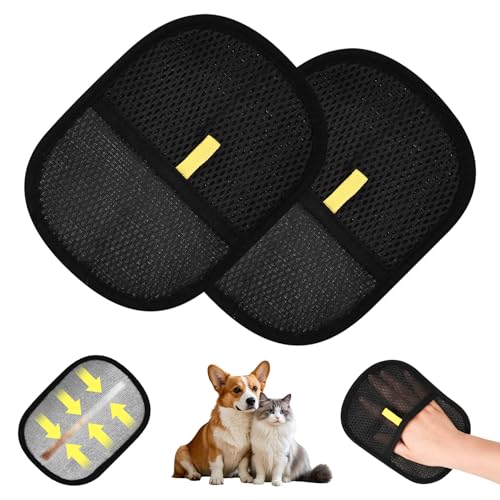 Trendecor 2 Stück Pet Hair Remover Glove, Katzenhandschuh Wiederverwendbare Antistatische Fellhandschuhe Fingerlos Double Sided Grooming Glove Katze Fellpflegehandschuhe für Katzen Hunde Trendecor 2 Stück Pet Hair Remover Glove, Katzenhandschuh Wiederverwendbare Antistatische Fellhandschuhe Fingerlos Double Sided Grooming Glove Katze Fellpflegehandschuhe für Katzen Hunde von Trendecor