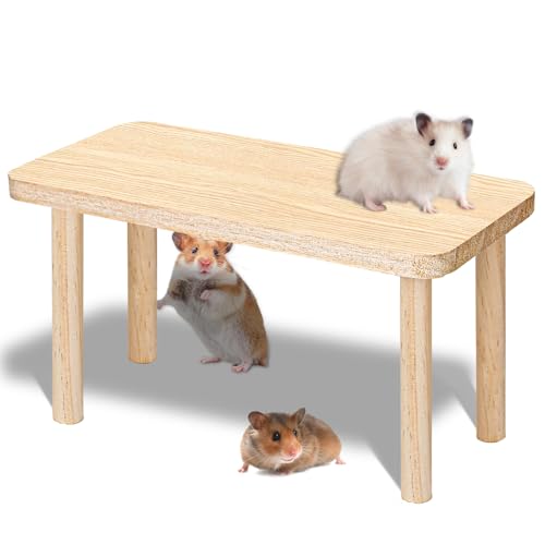Trendecor Hamster Plattform, Hamster Zubehör für Den Käfig 25 x 12x 14 cm Eichhörnchen Schlafplattform Hamster Spielpodest aus Holz für Degus oder andere kleine Haustiere von Trendecor