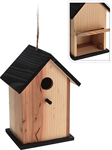 Holz Vogel Nisthaus mit schwarzen Dach 15,5 x 13 x 22,5 cm Holz Vogel Nisthaus mit schwarzen Dach 15,5 x 13 x 22,5 cm von Trendkontor