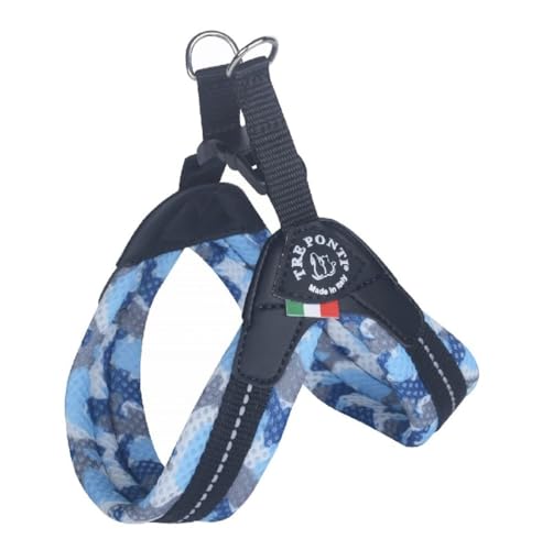Tre Ponti Geschirr Easy Fit Soft Mesh mit Click Verschluss, Farbe:Camouflage blau, Größe:Gr 2. / 32-37cm / bis 5kg Tre Ponti Geschirr Easy Fit Soft Mesh mit Click Verschluss, Farbe:Camouflage blau, Größe:Gr 2. / 32-37cm / bis 5kg von Tre Ponti