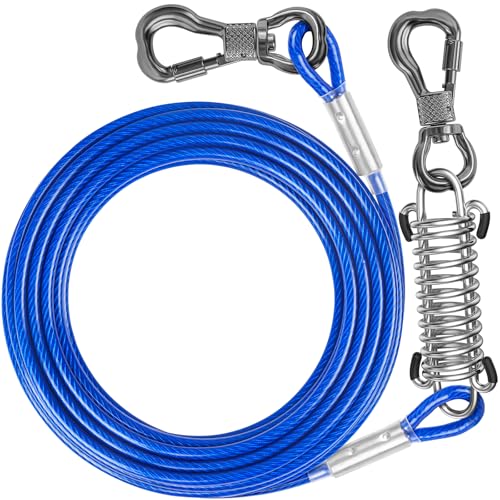 Tresbro Hundekabel, 30/30/50/70/100/120 m, robuste Hundekette für den Außenbereich mit Feder, abschließbarem Haken, Haustierläufer-Kabelleine, Hundeleine, Haltegurt für kleine, mittelgroße und große Hunde bis zu 57 cm 8 kg Tresbro Hundekabel, 30/30/50/70/100/120 m, robuste Hundekette für den Außenbereich mit Feder, abschließbarem Haken, Haustierläufer-Kabelleine, Hundeleine, Haltegurt für kleine, mittelgroße und große Hunde bis zu 57 cm 8 kg von Tresbro