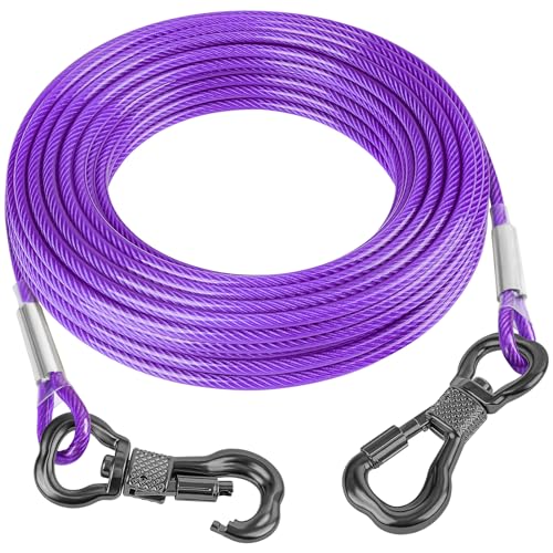 Tresbro Reflektierendes Hundeleinenkabel für Hunde bis zu 113 kg, Stahldraht, Hundeleine mit drehbarer Edelstahlschnalle, leicht und langlebig, Hundeketten für draußen, Hof, Violett Tresbro Reflektierendes Hundeleinenkabel für Hunde bis zu 113 kg, Stahldraht, Hundeleine mit drehbarer Edelstahlschnalle, leicht und langlebig, Hundeketten für draußen, Hof, Violett von Tresbro
