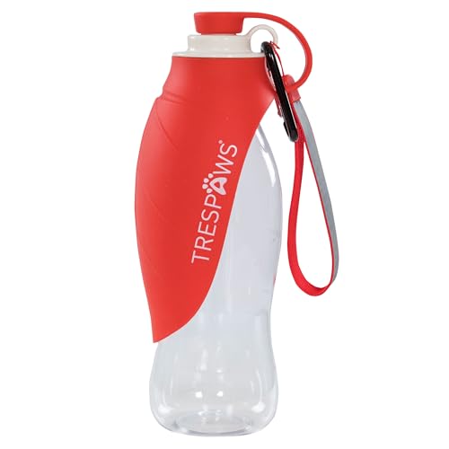 Tamu Trespaws Hunde-Wasserflasche mit Trinknapf – Briefkasten rot von Trespass