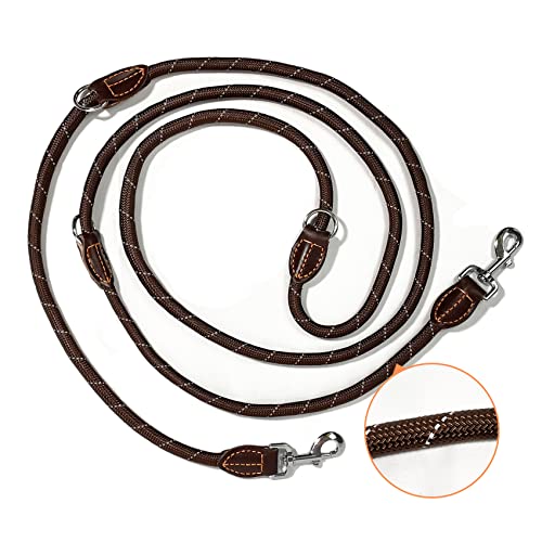 Trhillsbrad Hundeleine 3m x 14mm, Verstellbare hundeleine Große Mittelgroße Hund, Multifunktionsleine Doppelleine Umhängeleine robust, Braun Trhillsbrad Hundeleine 3m x 14mm, Verstellbare hundeleine Große Mittelgroße Hund, Multifunktionsleine Doppelleine Umhängeleine robust, Braun von Trhillsbrad