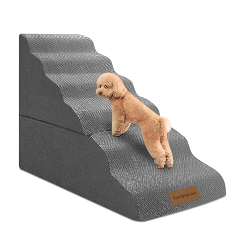 Hundetrepen für hohe Betten 30inches hoch, 6-Schritt Haustier Treppen/Schritte für kleine große Hunde, 30D Schaumstoff Haustier Hund Schritte für Bett, Hund Rampe Leiter für alte Hunde Hundetrepen für hohe Betten 30inches hoch, 6-Schritt Haustier Treppen/Schritte für kleine große Hunde, 30D Schaumstoff Haustier Hund Schritte für Bett, Hund Rampe Leiter für alte Hunde von Trhillsbrad