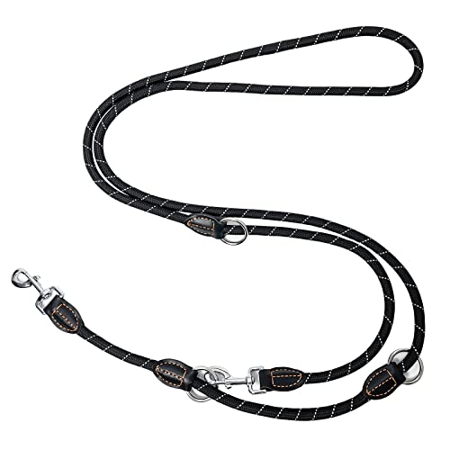 Trhillsbrad Hundeleine 5m x 10mm, Verstellbare hundeleine jeden Hund, Multifunktionsleine Doppelleine Umhängeleine robust, schwarz Trhillsbrad Hundeleine 5m x 10mm, Verstellbare hundeleine jeden Hund, Multifunktionsleine Doppelleine Umhängeleine robust, schwarz von Trhillsbrad