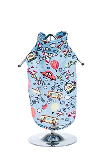 Trilly Tutti Brilli 15-FICUSAZZS Ficus Sweatshirt Druck Heißluftballons und Flugzeuge, S, Hellblau von Trilly Tutti Brilli