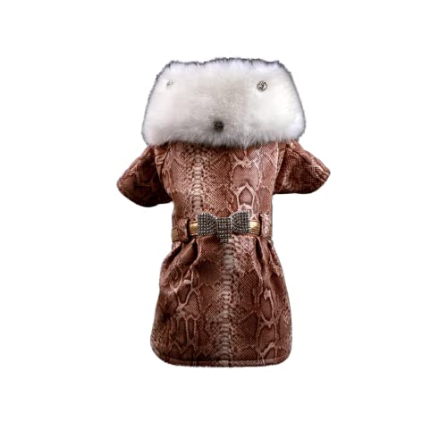 Trilly tutti Brilli Britney Mantel aus Kunstleder mit Pythoneffekt und Strass-Schleife, Größe XXS - 1 Produkt von Trilly tutti Brilli