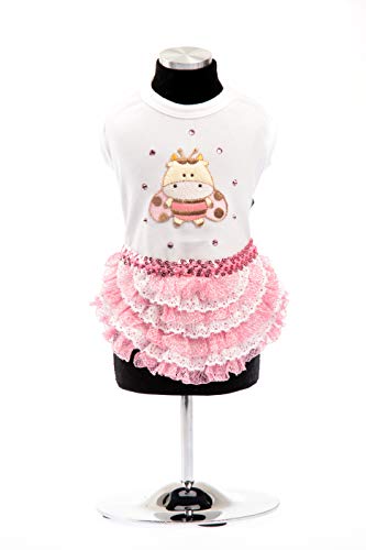 Trilly Tutti Brilli Jersey Kleid mit Ruches mit Thermoapplikation und Swarovski-Steinen, Rosa - 1 Produkt von Trilly Tutti Brilli