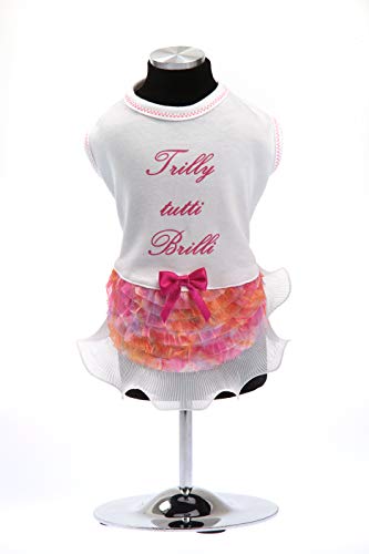 Trilly tutti Brilli Jersey-Kleid mit Ruches und Swarovski-Steinen, Orange, 1 Produkt von Trilly tutti Brilli