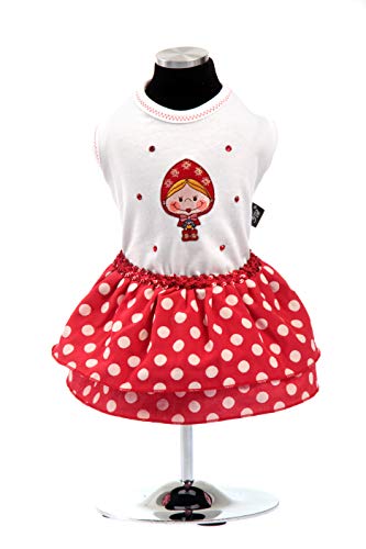 Trilly Tutti Brilli Kleid aus Jersey mit Punkten, mit Swarovski-Steinen, Rot von Trilly Tutti Brilli